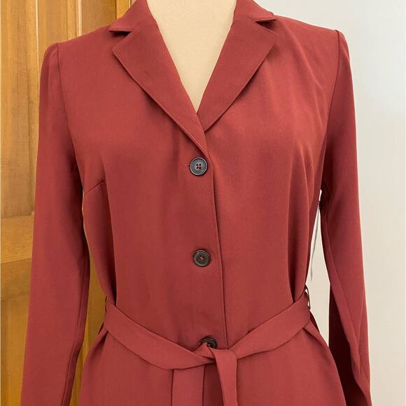 BCBGeneration Russet Brown Button Down Long Sleeve Dress Size XS - Picture 4 of 12